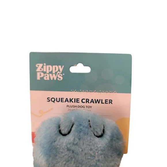 Zippy Paws Squeakie Crawler Plush Dog Toy Turtle Blue - Picture 3 of 3